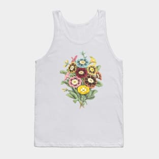 Primrose Flower Bouquet Vintage Botanical Illustration Tank Top